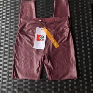 Retro Gong Women's Faux Leather Leggings Stretch High Waisted Pleather Pants